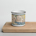 Front View Custom Niagara Falls New York Map Enamel Mug in Woodblock on Cutting Board