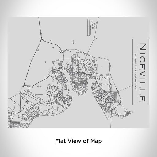 Rendered View of Niceville Florida Map Engraving on 20oz Stainless Steel Insulated Bottle with Bamboo Top