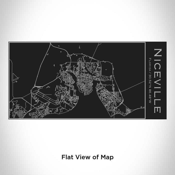 Rendered View of Niceville Florida Map Engraving on 17oz Stainless Steel Insulated Cola Bottle in Black