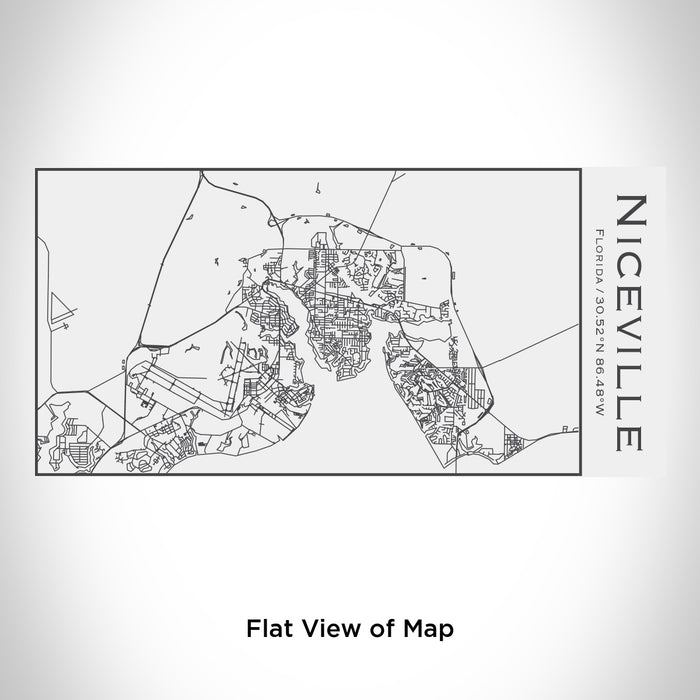 Rendered View of Niceville Florida Map Engraving on 17oz Stainless Steel Insulated Cola Bottle in White