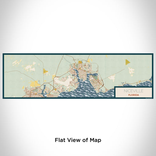 Flat View of Map Custom Niceville Florida Map Enamel Mug in Woodblock