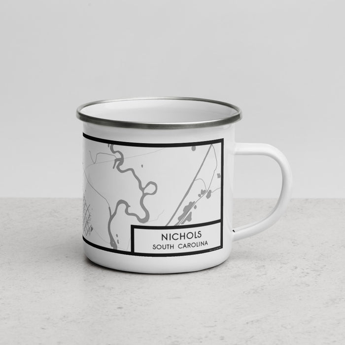 Right View Custom Nichols South Carolina Map Enamel Mug in Classic