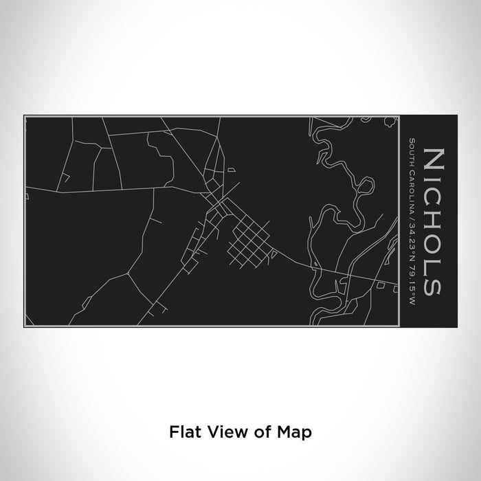 Rendered View of Nichols South Carolina Map Engraving on 17oz Stainless Steel Insulated Cola Bottle in Black