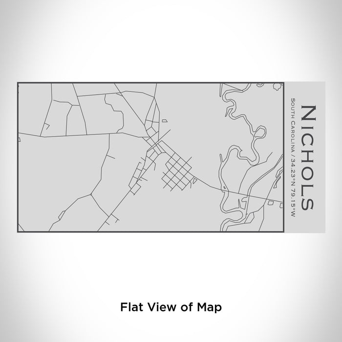 Rendered View of Nichols South Carolina Map Engraving on 17oz Stainless Steel Insulated Cola Bottle