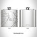 Rendered View of Nichols South Carolina Map Engraving on 6oz Stainless Steel Flask