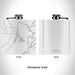 Rendered View of Nichols South Carolina Map Engraving on 6oz Stainless Steel Flask in White