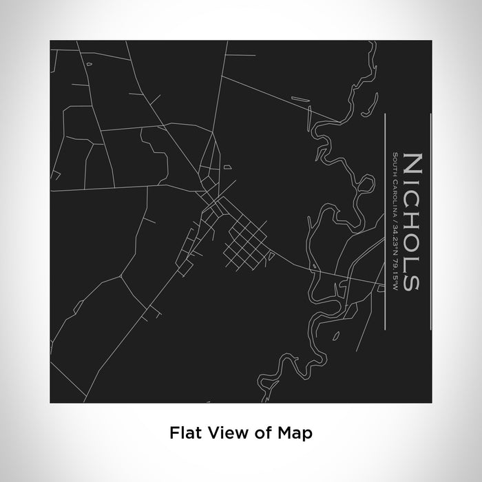 Rendered View of Nichols South Carolina Map Engraving on 17oz Stainless Steel Insulated Tumbler in Black