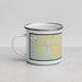 Left View Custom Nichols South Carolina Map Enamel Mug in Woodblock