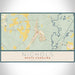 Nichols South Carolina Map Print Landscape Orientation in Woodblock Style With Shaded Background