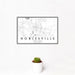 12x18 Noblesville Indiana Map Print Landscape Orientation in Classic Style With Small Cactus Plant in White Planter