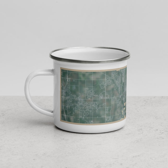Left View Custom Noblesville Indiana Map Enamel Mug in Afternoon