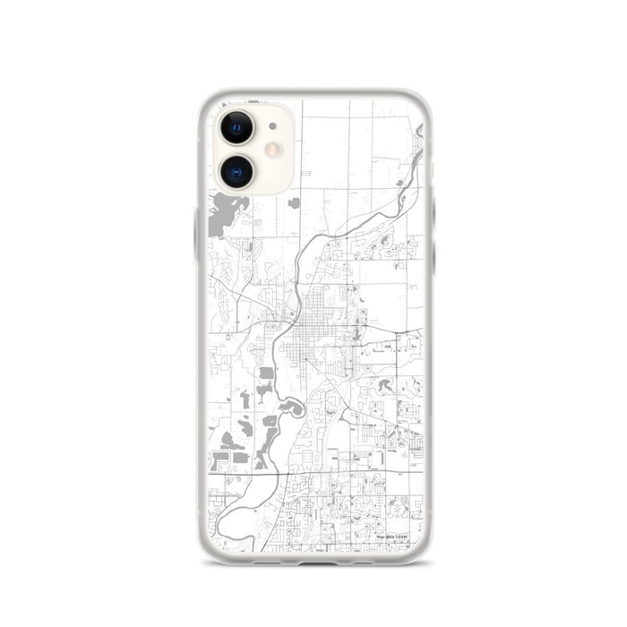 Custom iPhone 11 Noblesville Indiana Map Phone Case in Classic