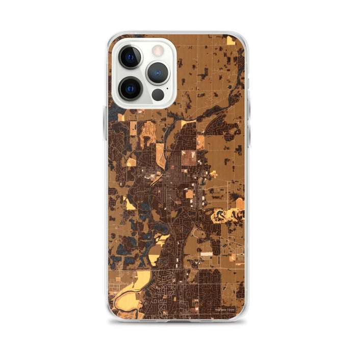 Custom iPhone 12 Pro Max Noblesville Indiana Map Phone Case in Ember