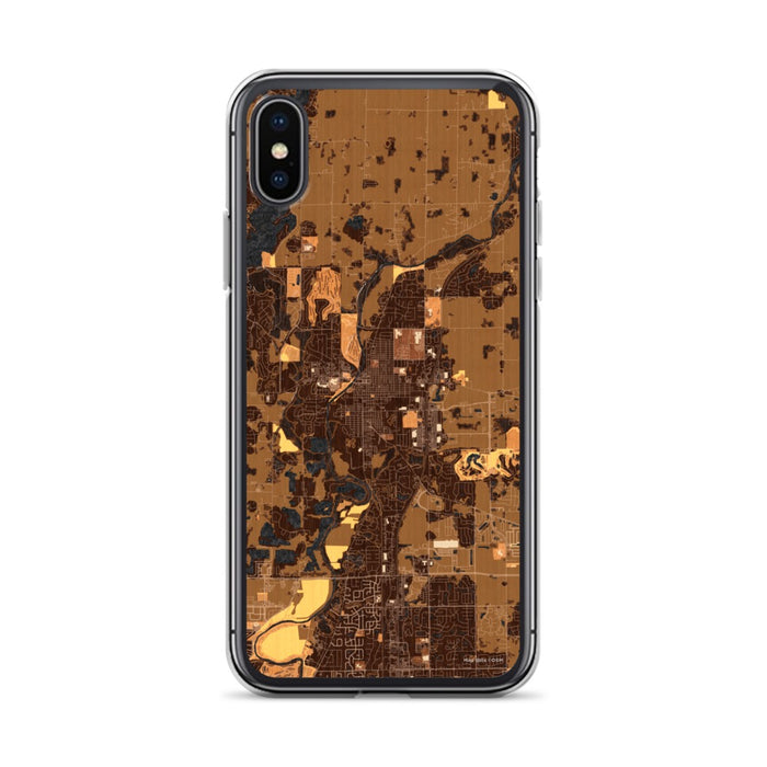 Custom iPhone X/XS Noblesville Indiana Map Phone Case in Ember