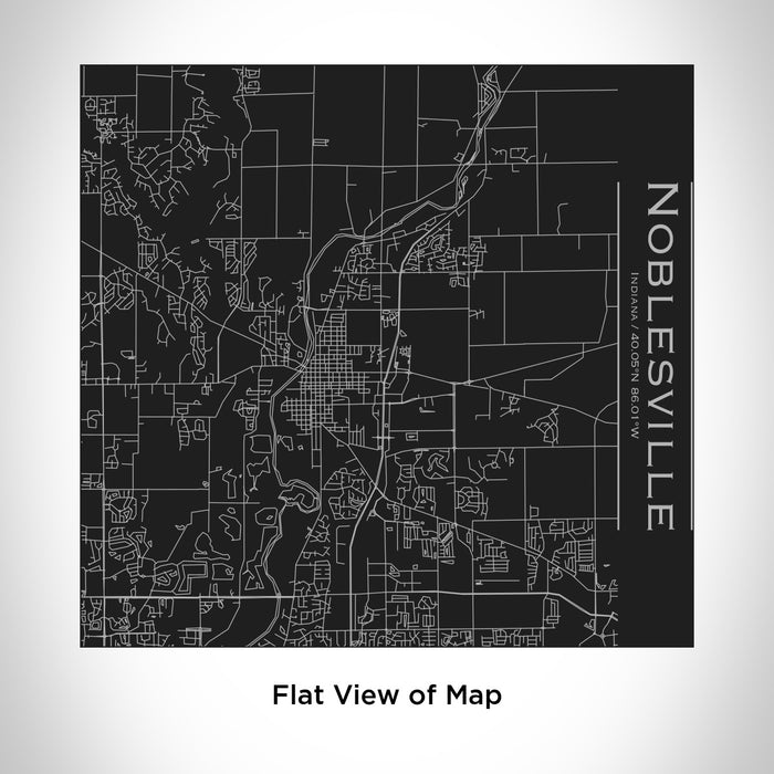 Rendered View of Noblesville Indiana Map Engraving on 17oz Stainless Steel Insulated Tumbler in Black
