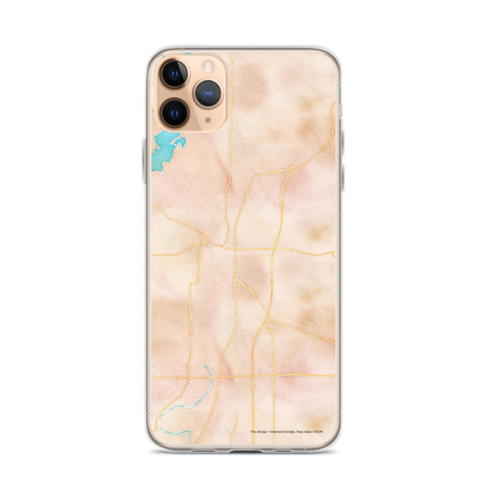 Custom iPhone 11 Pro Max Noblesville Indiana Map Phone Case in Watercolor