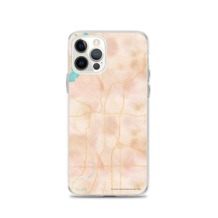 Custom iPhone 12 Pro Noblesville Indiana Map Phone Case in Watercolor