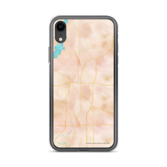 Custom iPhone XR Noblesville Indiana Map Phone Case in Watercolor
