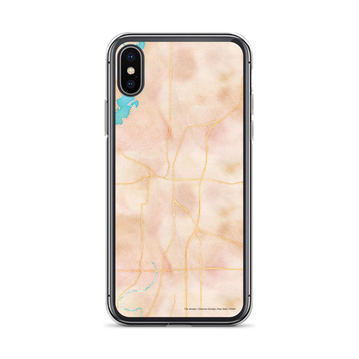 Custom iPhone X/XS Noblesville Indiana Map Phone Case in Watercolor