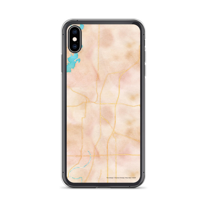 Custom iPhone XS Max Noblesville Indiana Map Phone Case in Watercolor