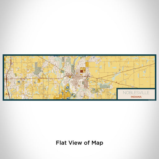 Flat View of Map Custom Noblesville Indiana Map Enamel Mug in Woodblock