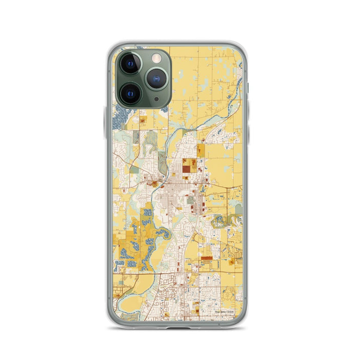 Custom iPhone 11 Pro Noblesville Indiana Map Phone Case in Woodblock