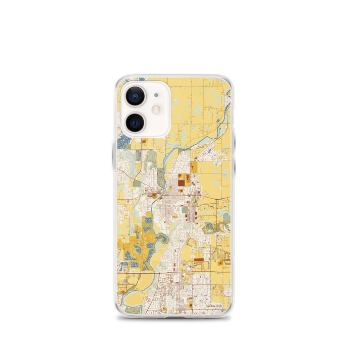 Custom iPhone 12 mini Noblesville Indiana Map Phone Case in Woodblock