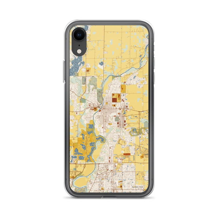 Custom iPhone XR Noblesville Indiana Map Phone Case in Woodblock