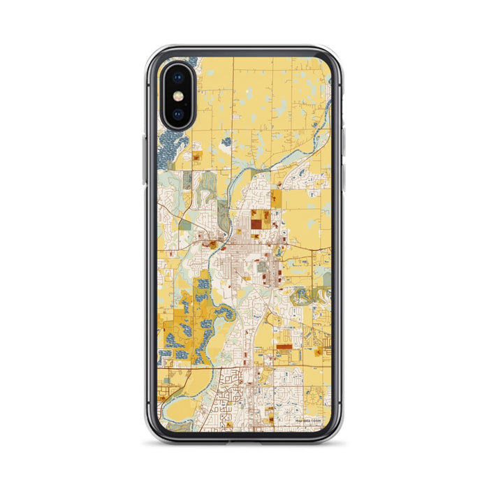 Custom iPhone X/XS Noblesville Indiana Map Phone Case in Woodblock