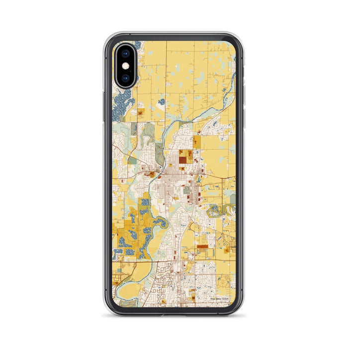 Custom iPhone XS Max Noblesville Indiana Map Phone Case in Woodblock