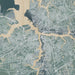 Norfolk Virginia Map Print in Afternoon Style Zoomed In Close Up Showing Details