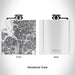 Rendered View of Norfolk Virginia Map Engraving on 6oz Stainless Steel Flask in White