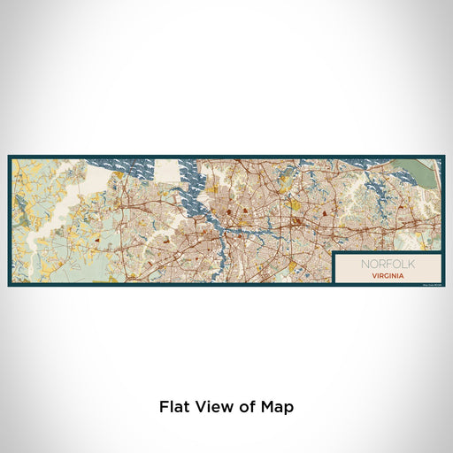 Flat View of Map Custom Norfolk Virginia Map Enamel Mug in Woodblock