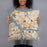 Person holding 18x18 Custom Norfolk Virginia Map Throw Pillow in Woodblock