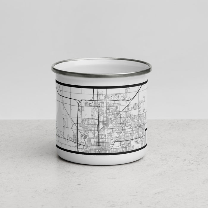 Front View Custom Normal Illinois Map Enamel Mug in Classic