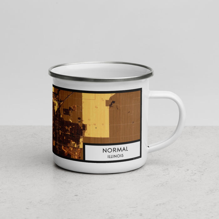 Right View Custom Normal Illinois Map Enamel Mug in Ember