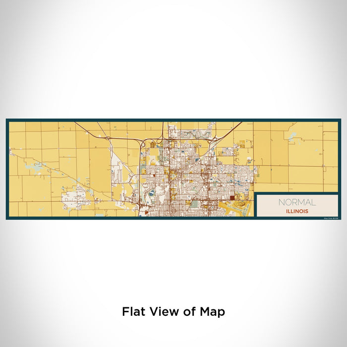 Flat View of Map Custom Normal Illinois Map Enamel Mug in Woodblock