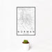 12x18 Norman Oklahoma Map Print Portrait Orientation in Classic Style With Small Cactus Plant in White Planter
