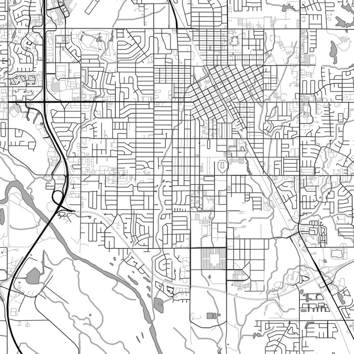Norman Oklahoma Map Print in Classic Style Zoomed In Close Up Showing Details