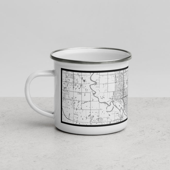 Left View Custom Norman Oklahoma Map Enamel Mug in Classic