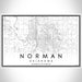 Norman Oklahoma Map Print Landscape Orientation in Classic Style With Shaded Background