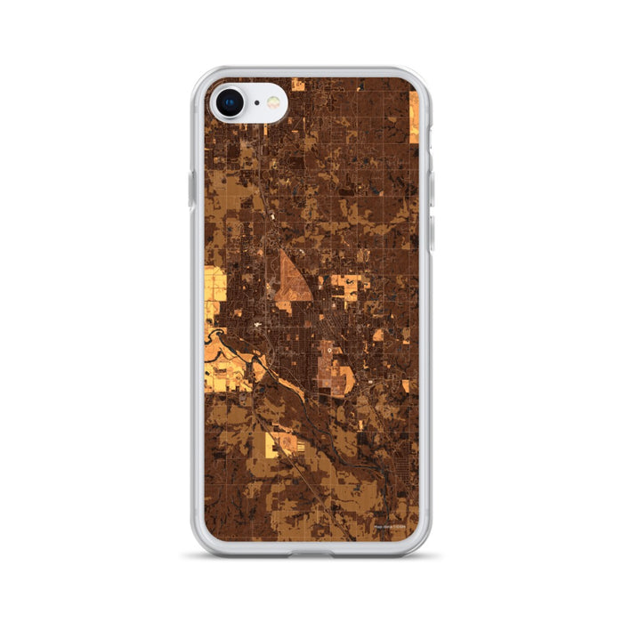 Custom Norman Oklahoma Map iPhone SE Phone Case in Ember