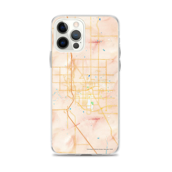 Custom Norman Oklahoma Map iPhone 12 Pro Max Phone Case in Watercolor