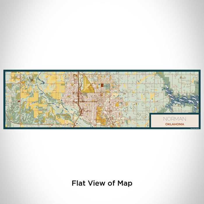 Flat View of Map Custom Norman Oklahoma Map Enamel Mug in Woodblock