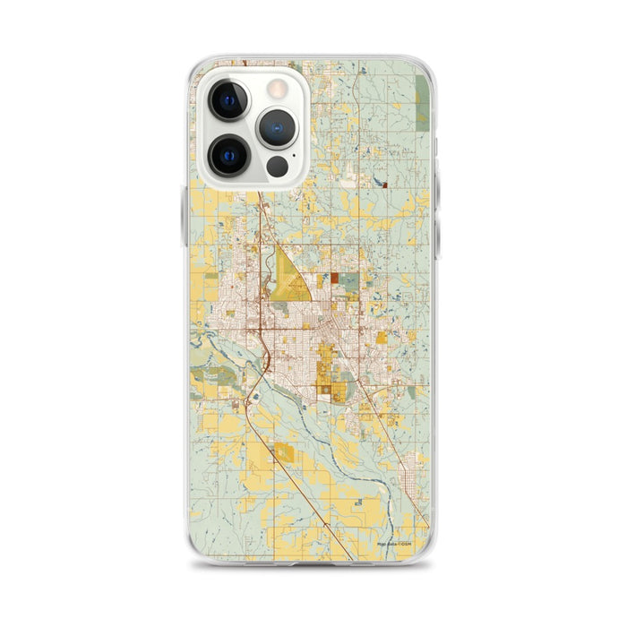 Custom Norman Oklahoma Map iPhone 12 Pro Max Phone Case in Woodblock