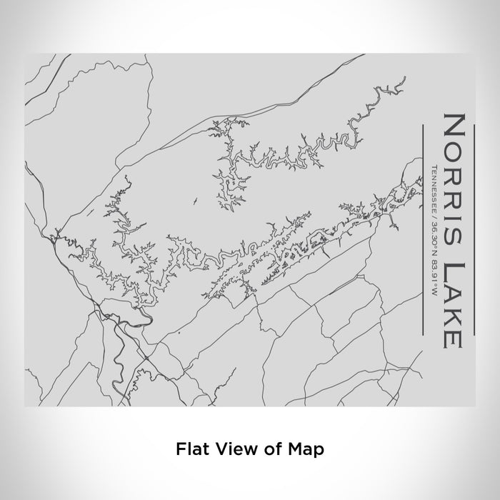 Rendered View of Norris Lake Tennessee Map Engraving on 20oz Stainless Steel Insulated Bottle with Bamboo Top