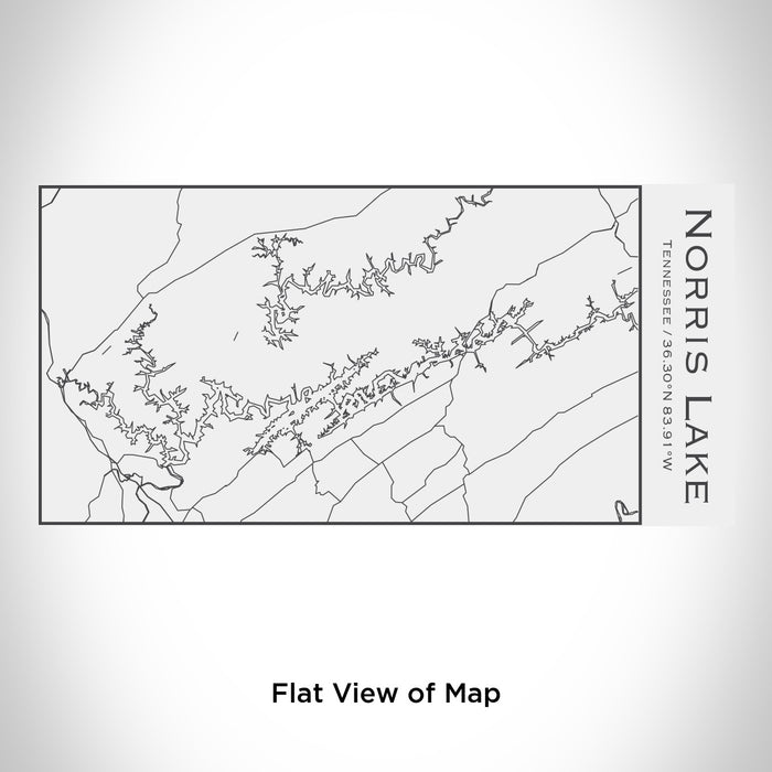 Rendered View of Norris Lake Tennessee Map Engraving on 17oz Stainless Steel Insulated Cola Bottle in White
