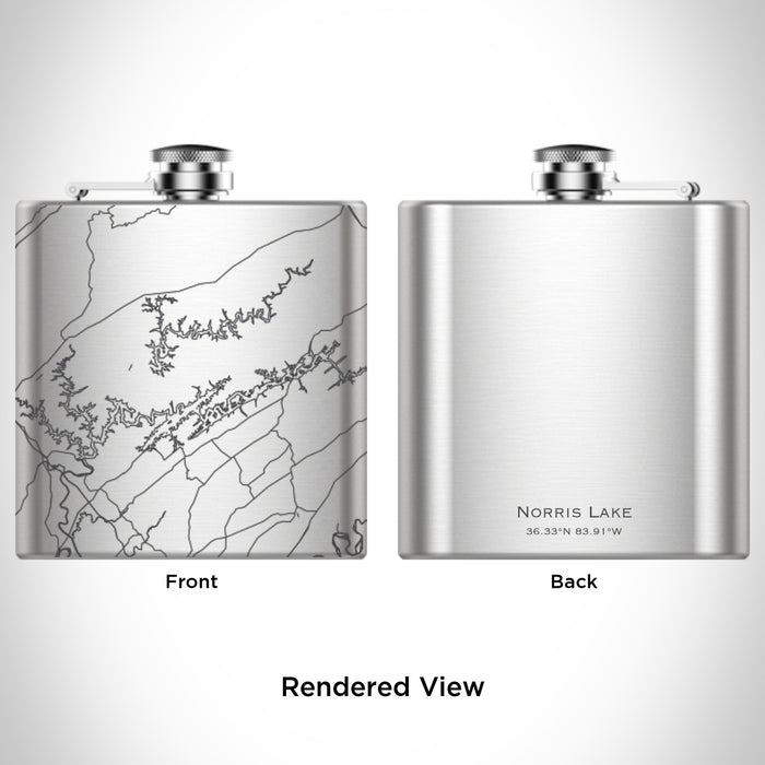 Rendered View of Norris Lake Tennessee Map Engraving on undefined