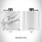 Rendered View of Norris Lake Tennessee Map Engraving on 6oz Stainless Steel Flask in White