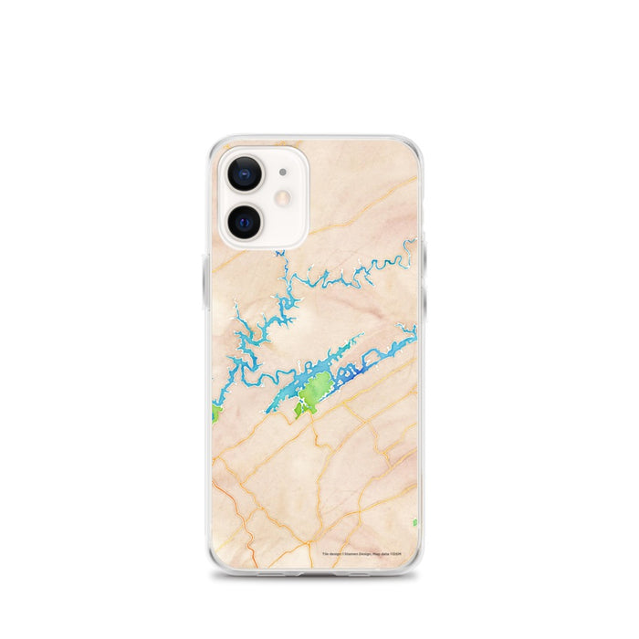 Custom Norris Lake Tennessee Map iPhone 12 mini Phone Case in Watercolor